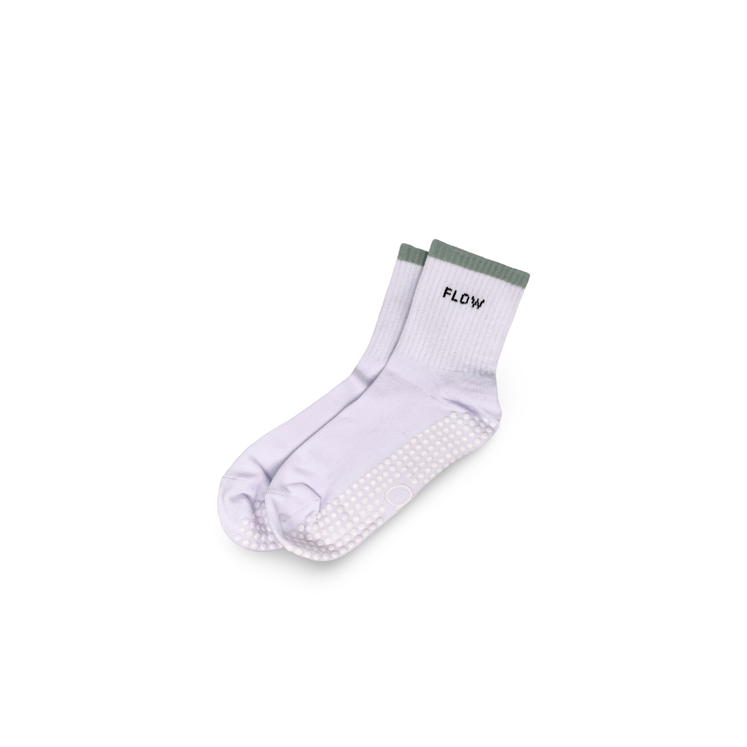 Flow Grip Socks - White/Sage